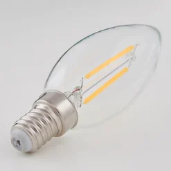 E14 filament LED-kertepære 2W, klar, 2.700 K