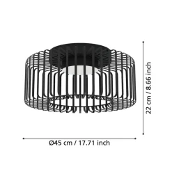 EGLO connect LED-loftlampe Ginestrone-Z, sort, aluminium