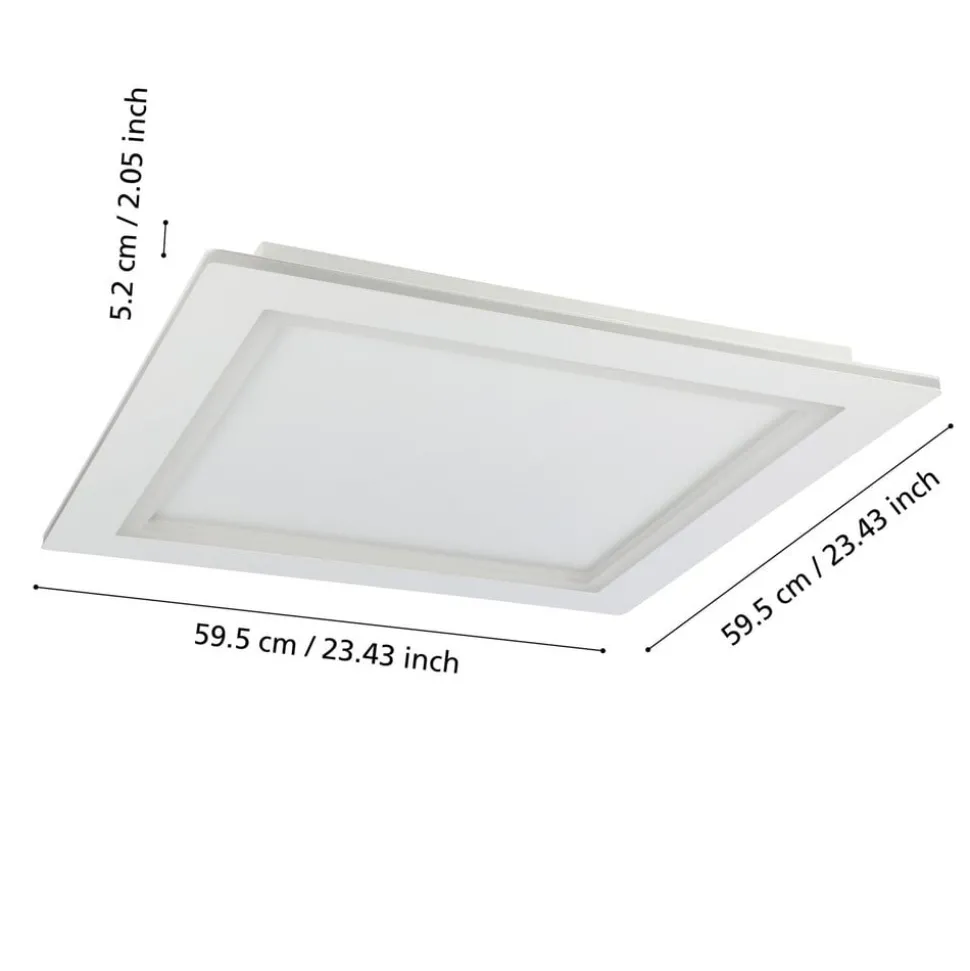 EGLO connect LED-loftlampe Padrogiano-Z 1 lyskilde, 60 x 60 cm