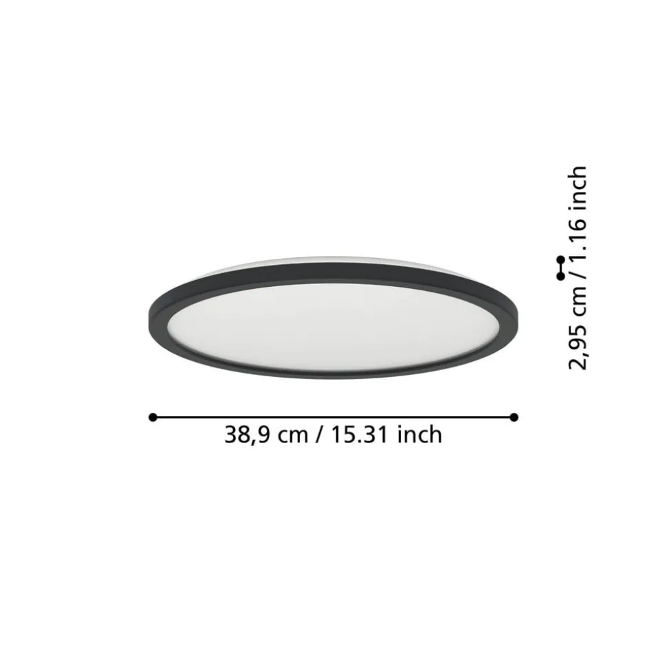 EGLO connect LED-loftlampe Rovito-Z, sort, Ø 39 cm