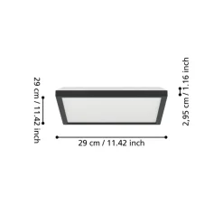 EGLO connect LED-loftlampe Rovito-Z, sort, 29 x 29 cm