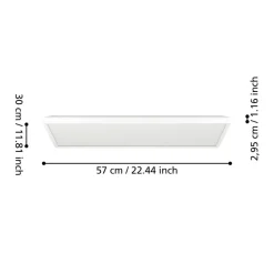 EGLO connect LED-loftlampe Rovito-Z, hvid, 57 x 30 cm