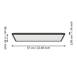 EGLO connect LED-loftlampe Rovito-Z, sort, 57 x 30 cm