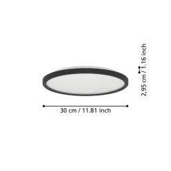 EGLO connect LED-loftlampe Rovito-Z, sort, Ø 30 cm