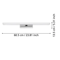 EGLO connect Smart LED-spejllampe Tabiano-Z, 60,5 cm, krom