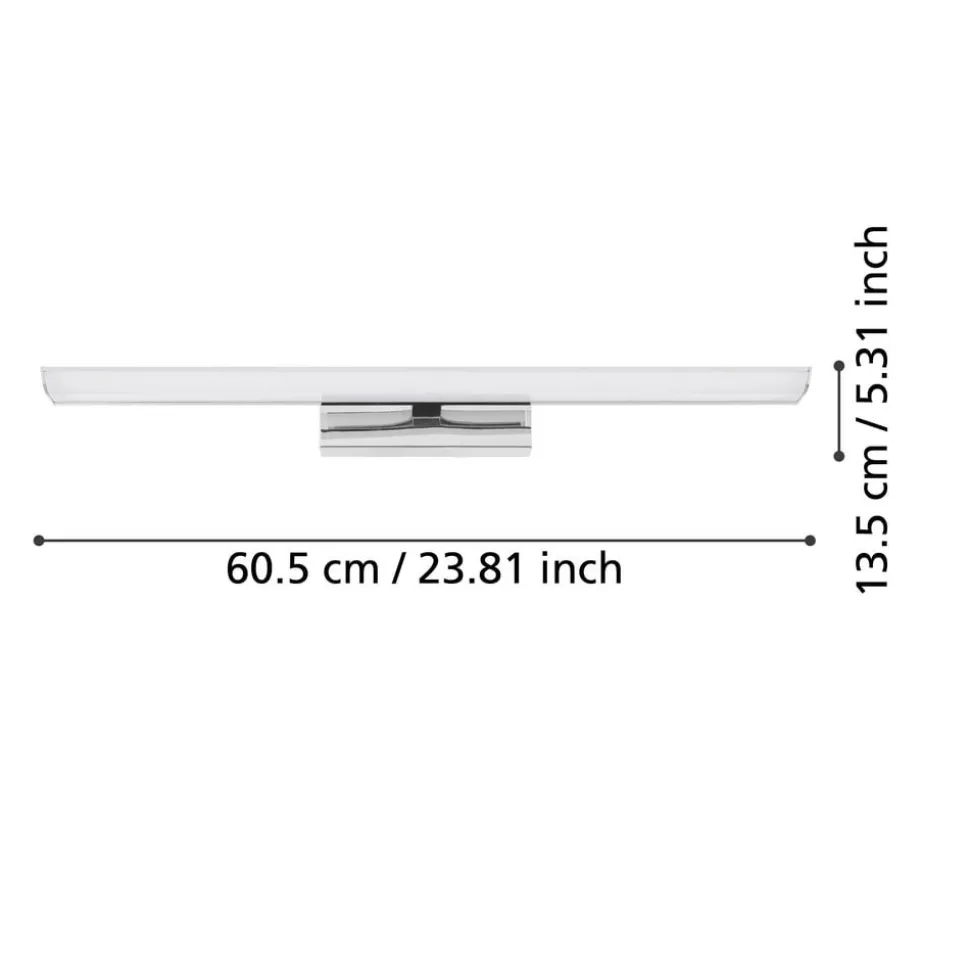 EGLO connect Smart LED-spejllampe Tabiano-Z, 60,5 cm, krom