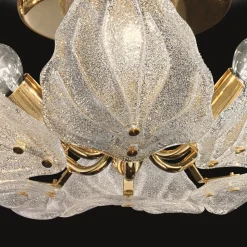 Eksklusiv glas loftslampe Foglie, 6 lyskilder
