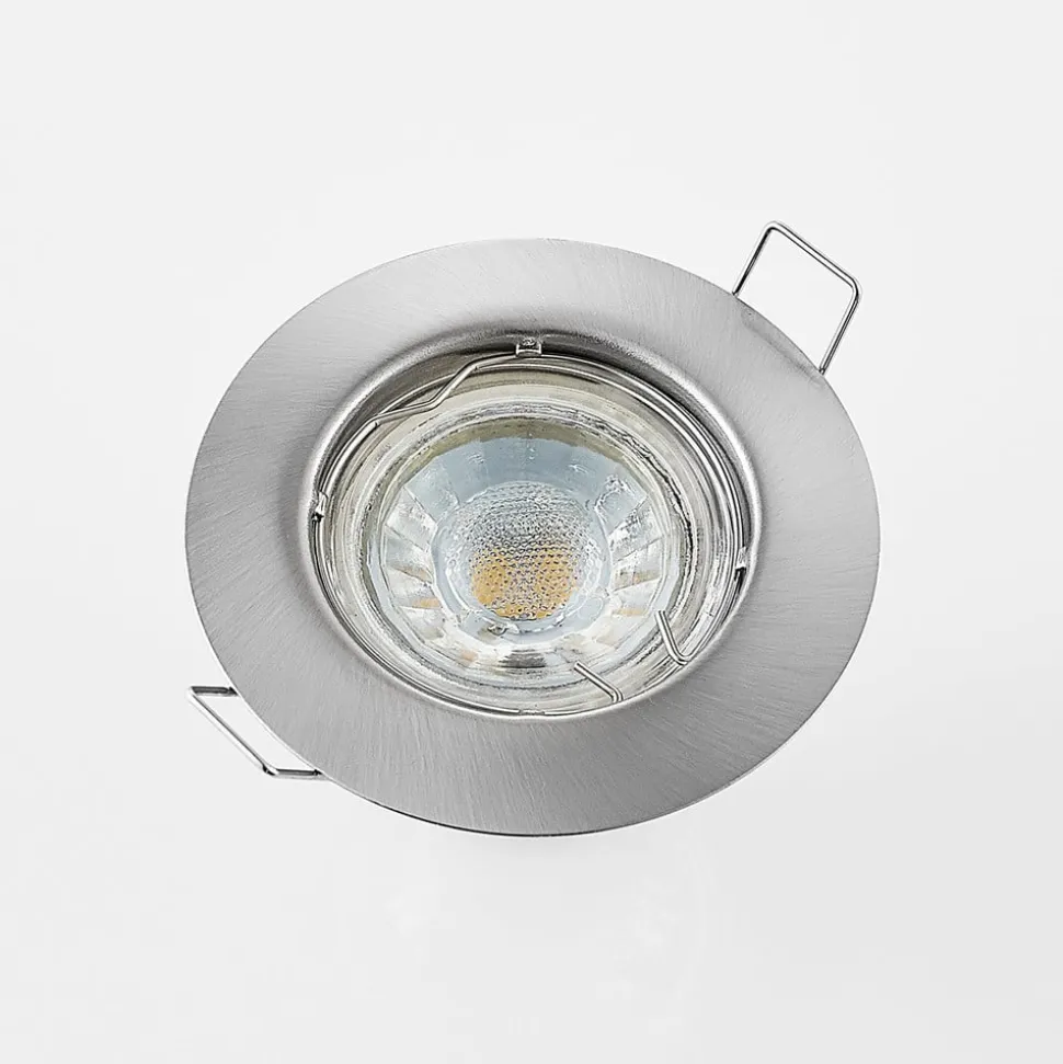 ELC Dakarra indbygnings-downlight, 10, GU10 nikkel
