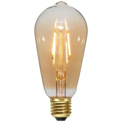 E27 LED-filamentpære, 0,75 W, 2.000 K, ravgul