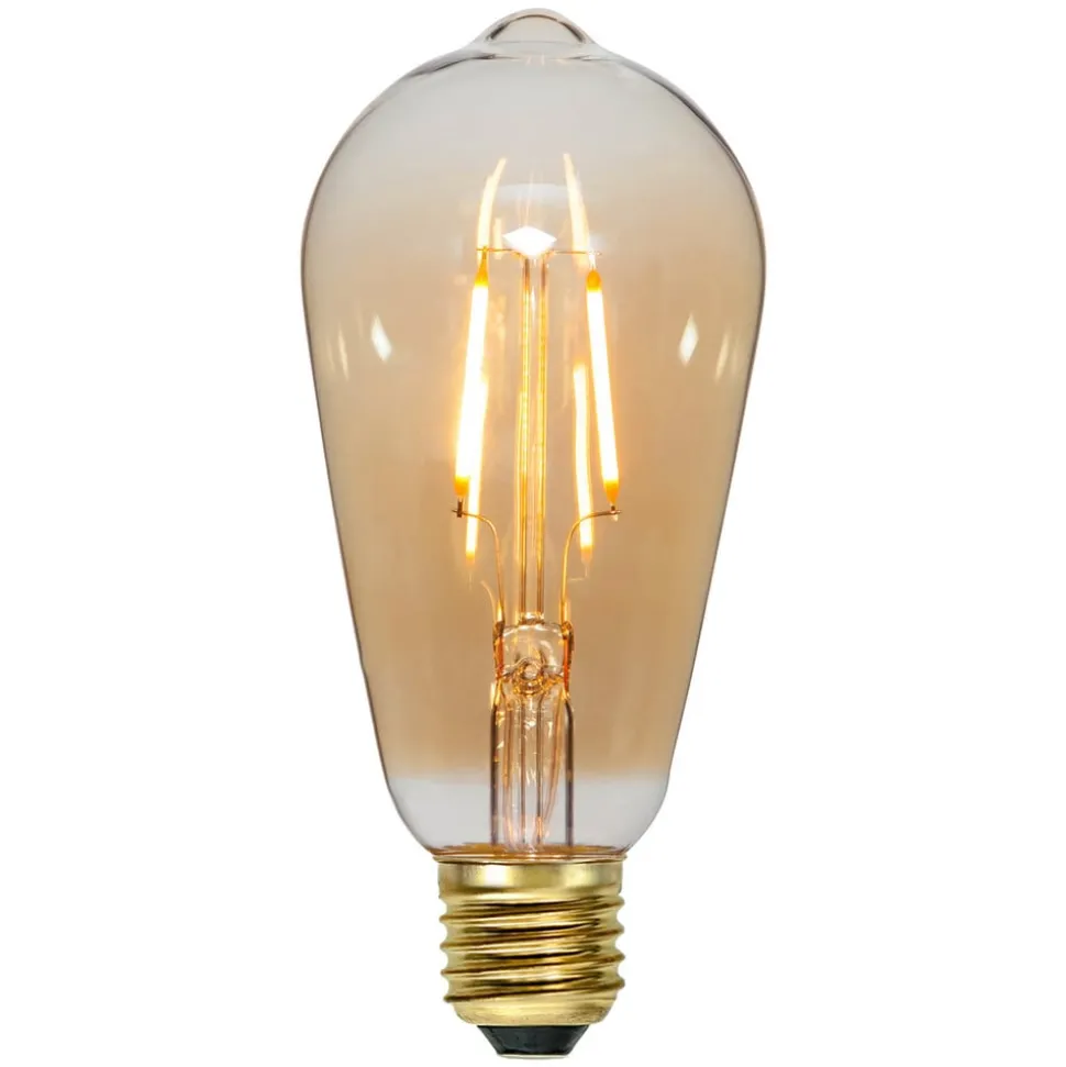 E27 LED-filamentpære, 0,75 W, 2.000 K, ravgul