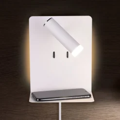 Element LED-væglampe med hylde, mat hvid