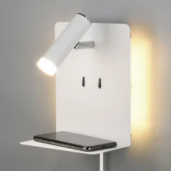 Element LED-væglampe med hylde, mat hvid