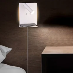 Element LED-væglampe med hylde, mat hvid