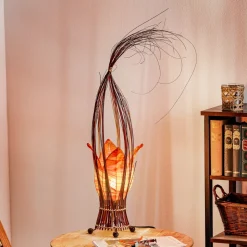 Elena bordlampe med stofskærm, orange
