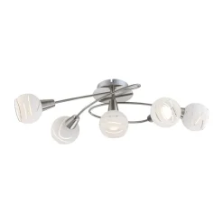 Elliott loftlampe, længde 62 cm, mat nikkel, metal/glas