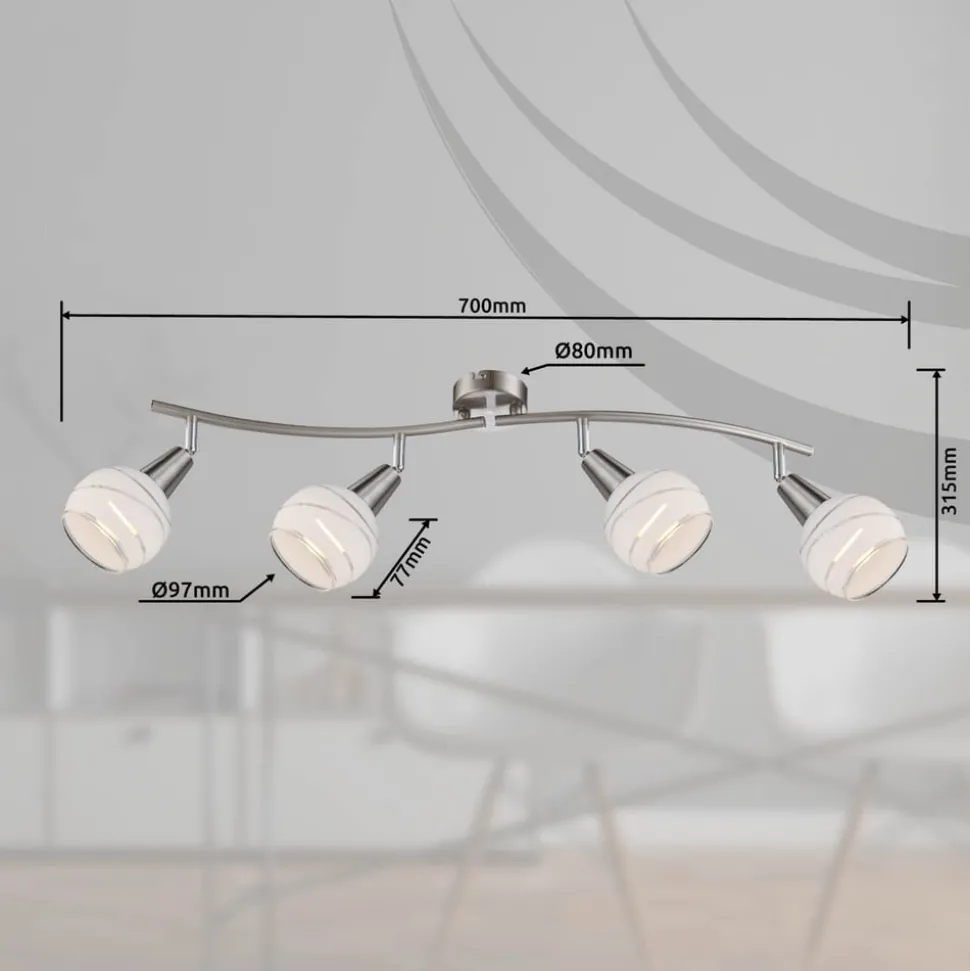 Elliott loftspot, mat nikkel, længde 70 cm, metal
