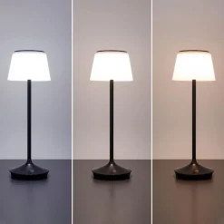 Emmi LED-bordlampe, solcelle, CCT, opladelig, sort