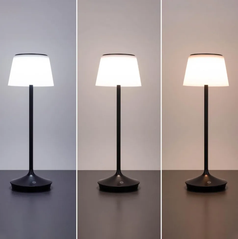 Emmi LED-bordlampe, solcelle, CCT, opladelig, sort