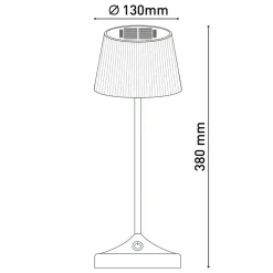 Emmi LED-bordlampe, solcelle, CCT, opladelig, grå