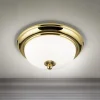 Empire loftlampe, Ø 26,5 cm, guld, matteret opalglas