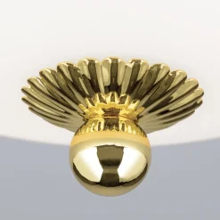 Empire loftlampe, Ø 26,5 cm, guld, matteret opalglas