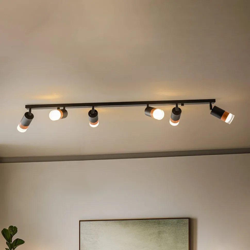 Envostar Fida loftspot, 6 lyskilder, sort