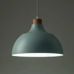 Envostar Kaitt hængelampe, mintgrøn, Ø 34 cm, trædetaljer