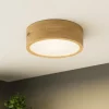 Envostar Kerio loftlampe, Ø 27 cm, naturrøget eg