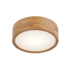 Envostar Kerio loftlampe, Ø 27 cm, naturrøget eg