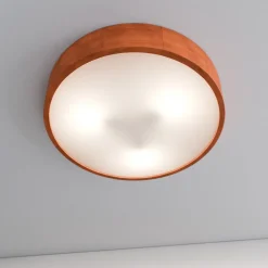 Envostar Kerio loftlampe, Ø47cm, rustik fyrretræ