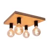 Envostar Lobo loftslampe 4fl. fyrretræ brun