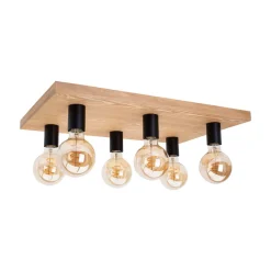 Envostar Lobo loftslampe 6fl. fyrretræ brun