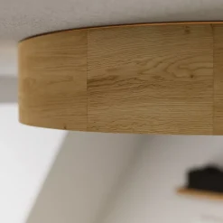Envostar loftlampe Kerio, Ø 37 cm, naturligt egetræ