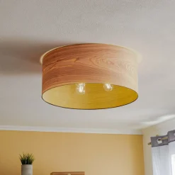 Envostar Loftslampe i finér, kernetræ, ask Ø55cm