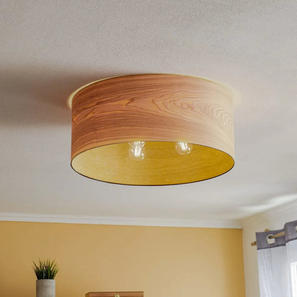 Envostar Loftslampe i finér, kernetræ, ask Ø55cm
