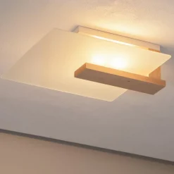 Envostar Peach Puff loftlampe med glas, træ