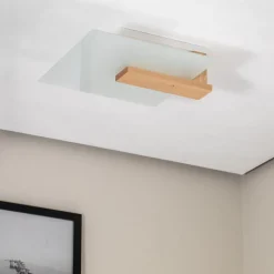 Envostar Peach Puff loftlampe med glas, træ