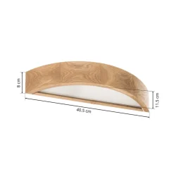 Envostar væglampe Kerio, bredde 40,5 cm, egetræ