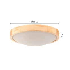 Envostar Zeus loftlampe i træ, fyr, Ø 37 cm