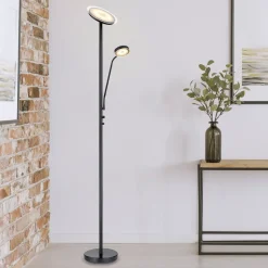 Ernst LED-gulvlampe med flexarm, sort