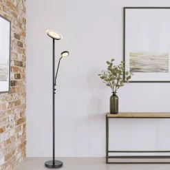 Ernst LED-gulvlampe med flexarm, sort