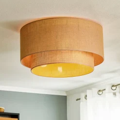 Euluna Boho jute-loftslampe naturbrun Ø60cm