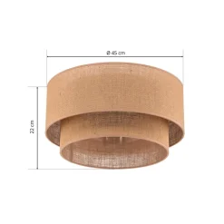 Euluna Boho jute loftslampe naturbrun Ø45cm