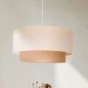Euluna Boho pendellampe, beige, tekstil, Ø 45 cm