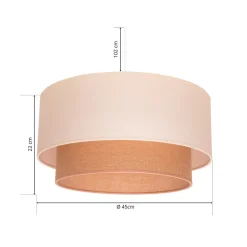 Euluna Boho pendellampe, beige, tekstil, Ø 45 cm