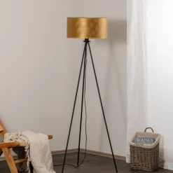 Euluna gulvlampe Zofia, guldfarvet