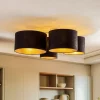 Euluna Lodge loftlampe, 4 lyskilder, sort/guld