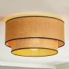 Euluna loftlampe Boho jute & sort, natur/sort, Ø45cm
