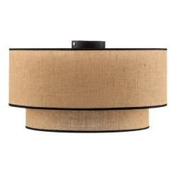 Euluna loftlampe Boho jute & sort, natur/sort, Ø45cm