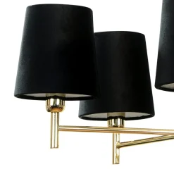 Euluna lysekrone Nita, sort/guld, 5 lyskilder